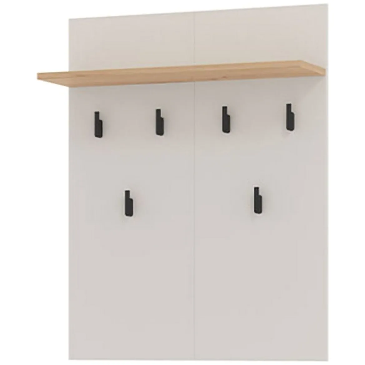 Appendiabiti Beige Marrone Rovere set Fissaggio a Muro Incluso 6 Ganci 83h cm, Installazione a Muro - Igliano