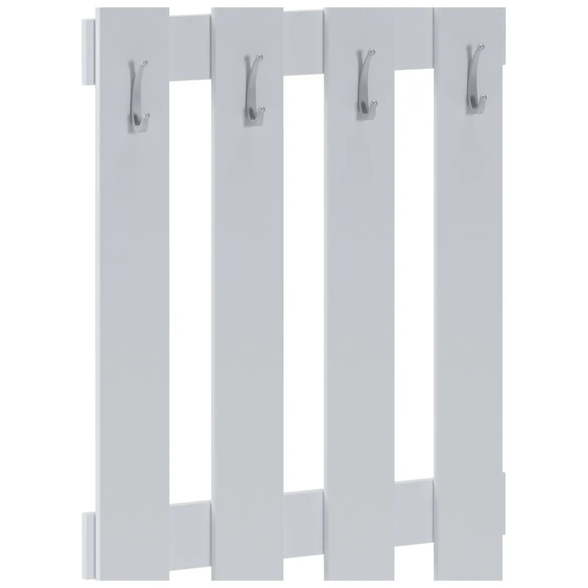 Appendiabiti Bianco 4 Ganci Installazione Sospesa 115h cm, Materiale Struttura in Metallo - Plaus