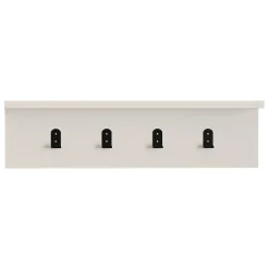 Appendiabiti Bianco 4 Ganci Installazione a Muro 15h cm, - Trecasali