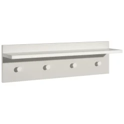 Appendiabiti Bianco 4 Ganci Installazione a Muro, - Mozzo