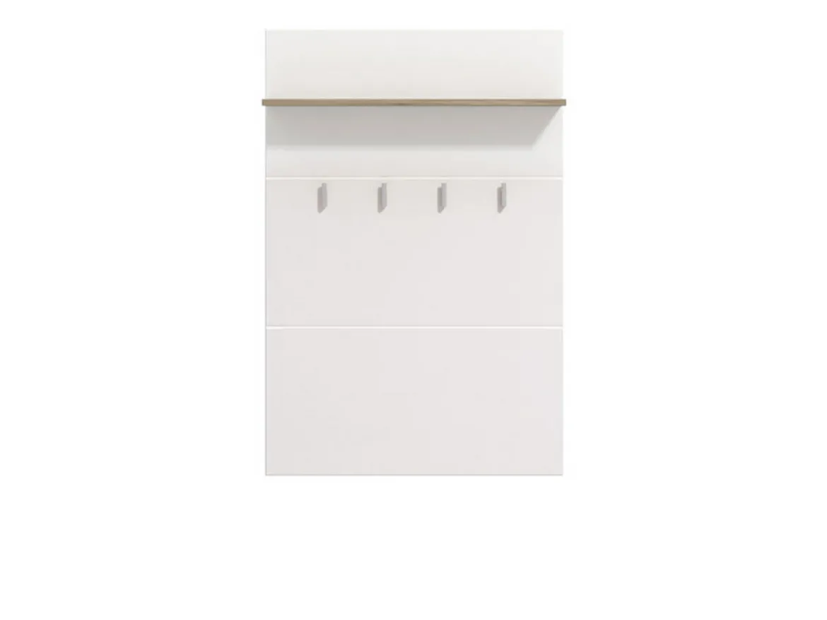 Appendiabiti Bianco Marrone Rovere set Fissaggio a Muro Incluso 4 Ganci 114h cm, Installazione a Muro - Montese