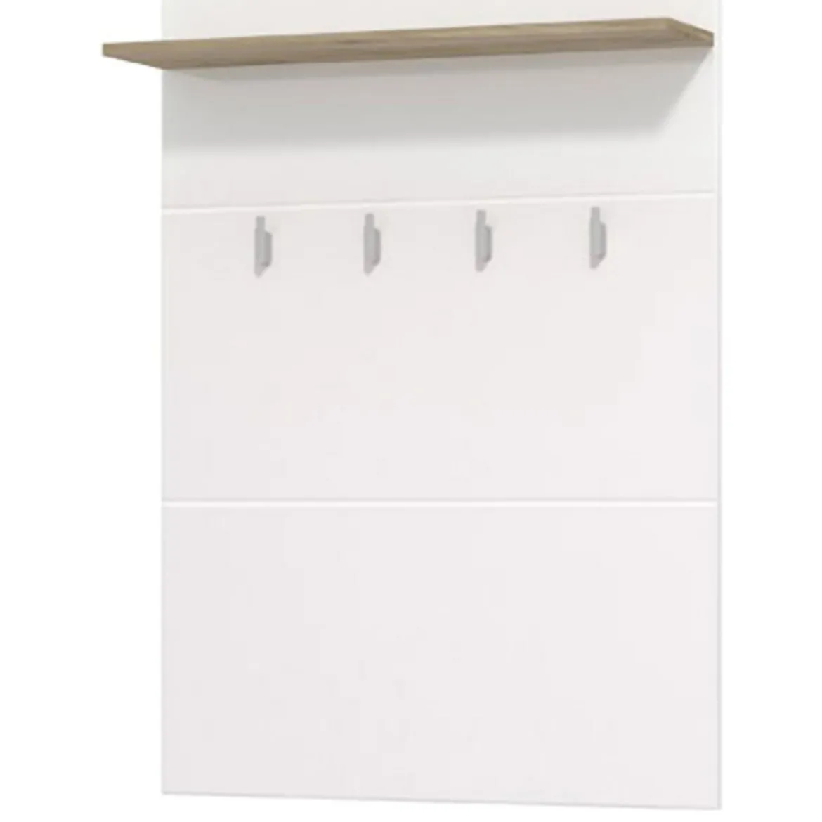 Appendiabiti Bianco Marrone Rovere set Fissaggio a Muro Incluso 4 Ganci 114h cm, Installazione a Muro - Montese