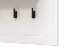 Appendiabiti Bianco Nero Rovere set Fissaggio a Muro Incluso 4 Ganci 57h cm, Installazione a Muro - Mediglia