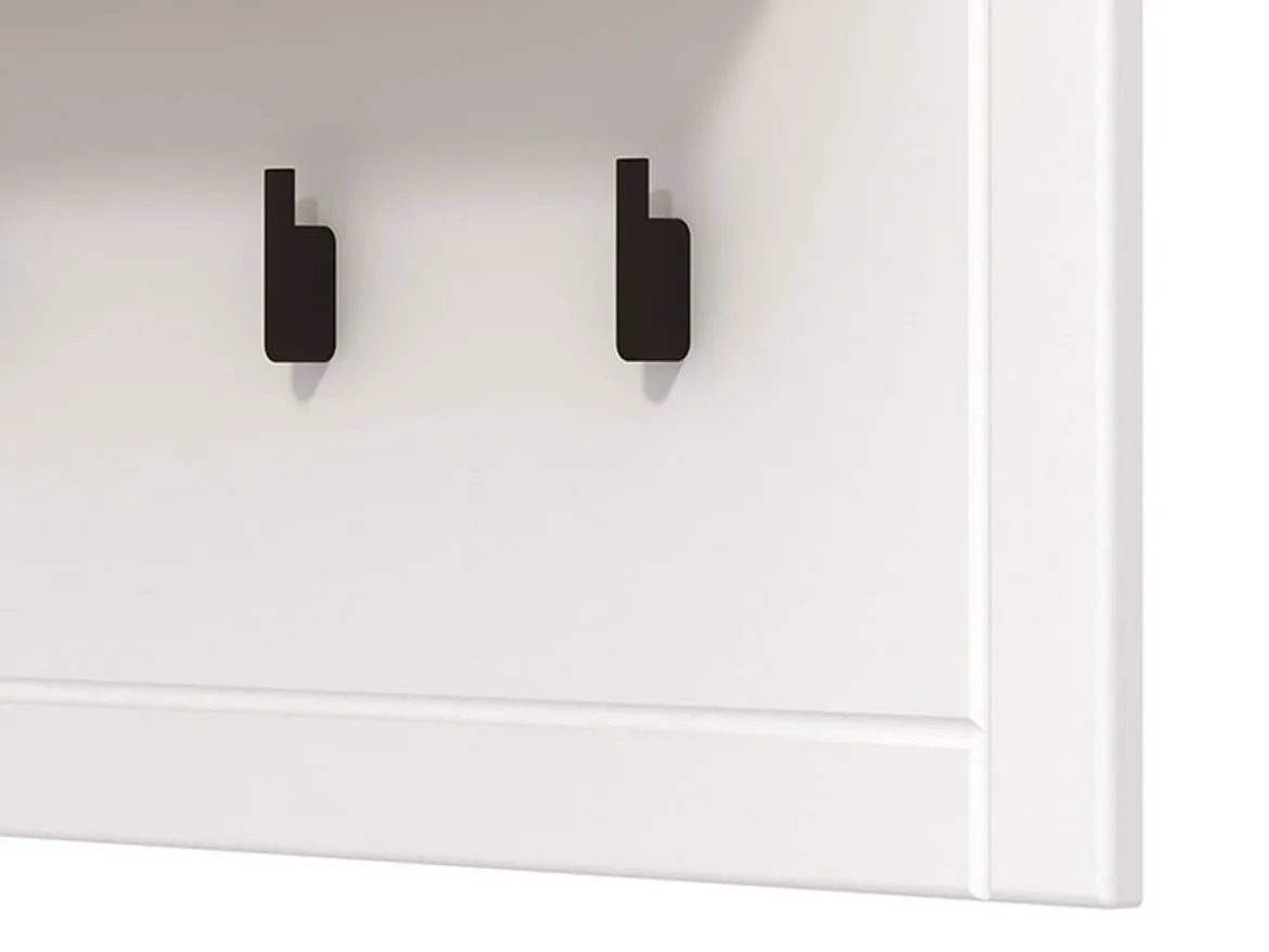 Appendiabiti Bianco Nero Rovere set Fissaggio a Muro Incluso 4 Ganci 57h cm, Installazione a Muro - Mediglia