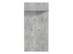 Appendiabiti Grigio Cemento set Fissaggio a Muro Incluso 5 Ganci 137h cm, Installazione a Muro - Traves