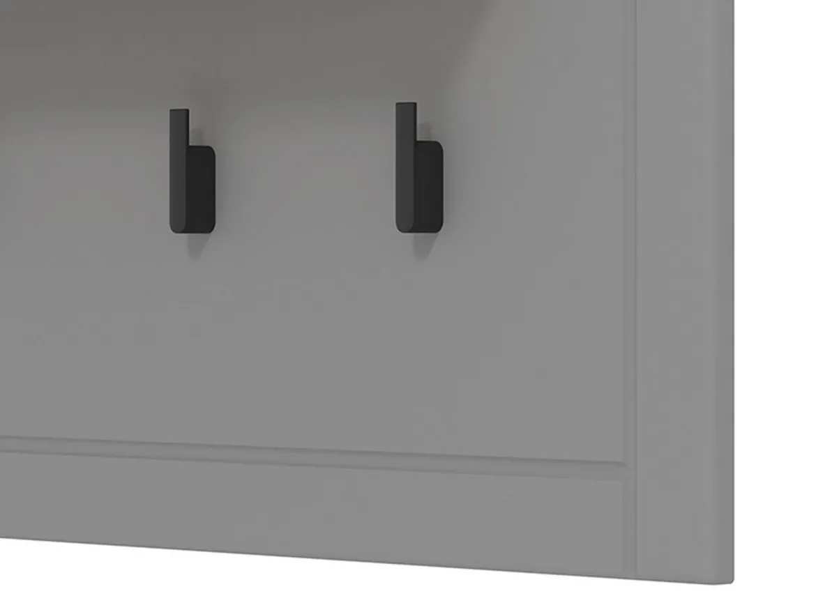Appendiabiti Grigio Scuro Marrone Rovere set Fissaggio a Muro Incluso 4 Ganci 57h cm, Installazione a Muro - Mediglia