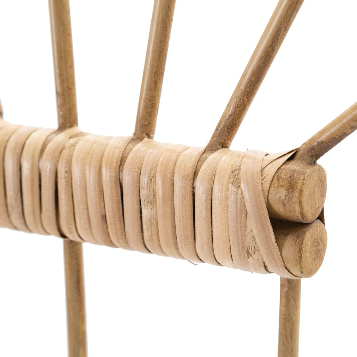 Appendiabiti Marrone Finitura in Rattan Color Bamboo Naturale 3 Ganci 33h cm, Installazione Sospeso - Danatala