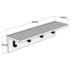 Appendiabiti Marrone Rovere 4 Ganci Installazione a Muro 15h cm, Sfumatura Colore Struttura Rovere - Taipana