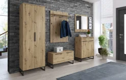 Appendiabiti Marrone Rovere Nodi 5 Ganci Installazione Sospesa, Materiale Struttura in Metallo - Chianni