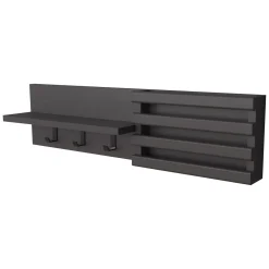 Appendiabiti Nero Antracite 3 Ganci Installazione a Muro 20h cm, Sfumatura Colore Struttura Antracite - Mandas