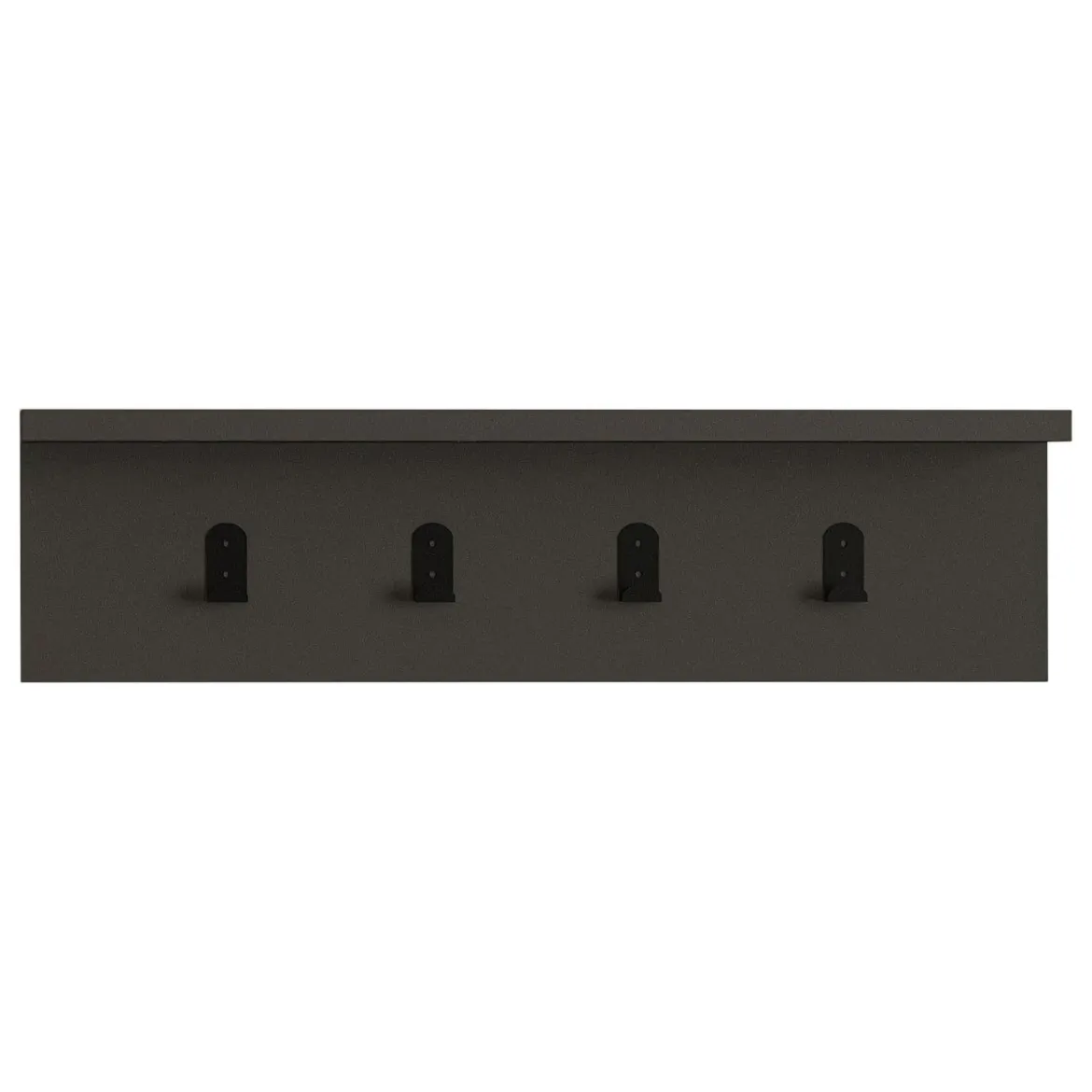 Appendiabiti Nero Antracite 4 Ganci Installazione a Muro 15h cm, Sfumatura Colore Struttura Antracite - Taipana