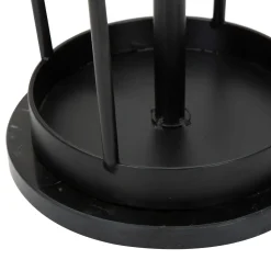 Appendiabiti Nero oro con Porta Ombrelli 6 Ganci 176h cm, Installazione a Terra - Dawson