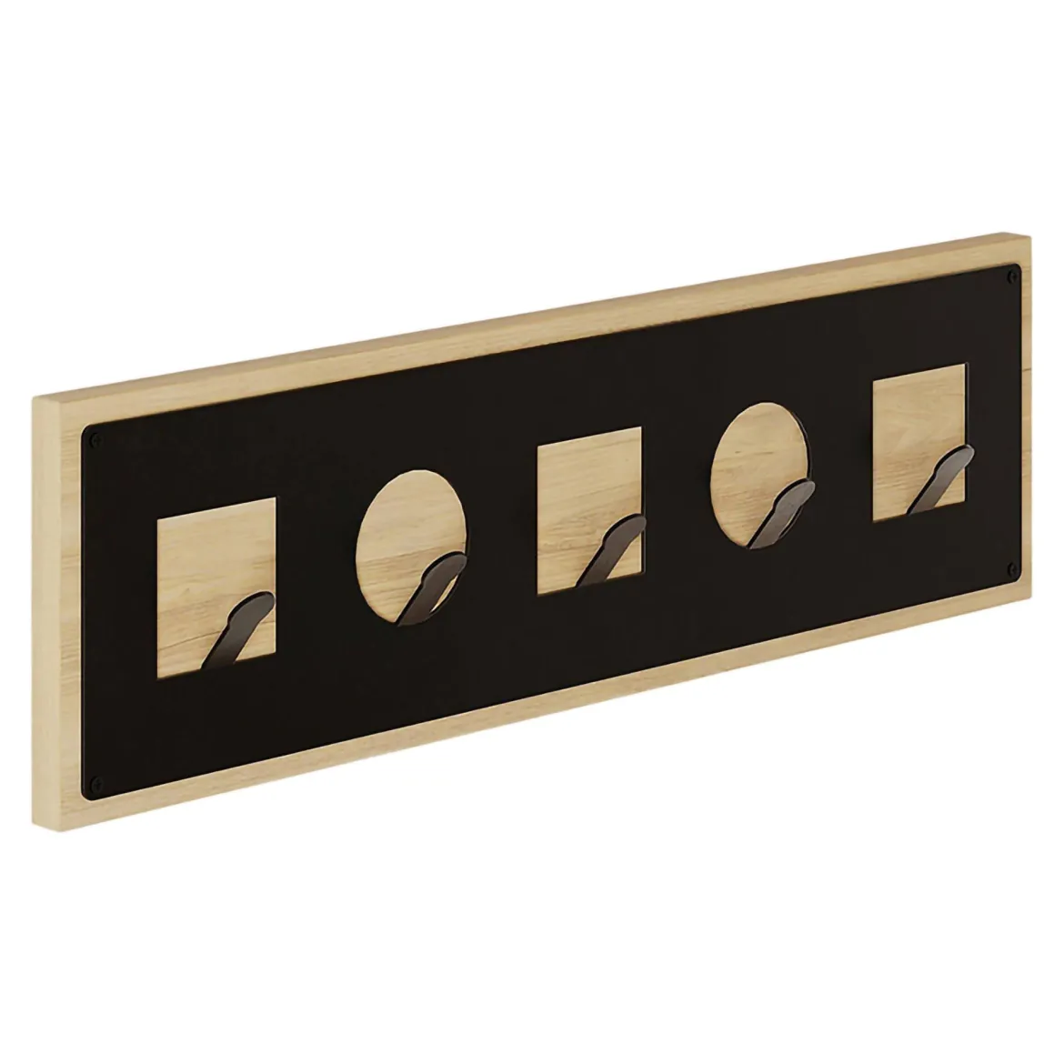 Appendiabiti 65x31h cm 5 posti quercia e bianco - Kilo