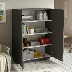 Armadio antracite multiuso 120x126h cm - Aulla