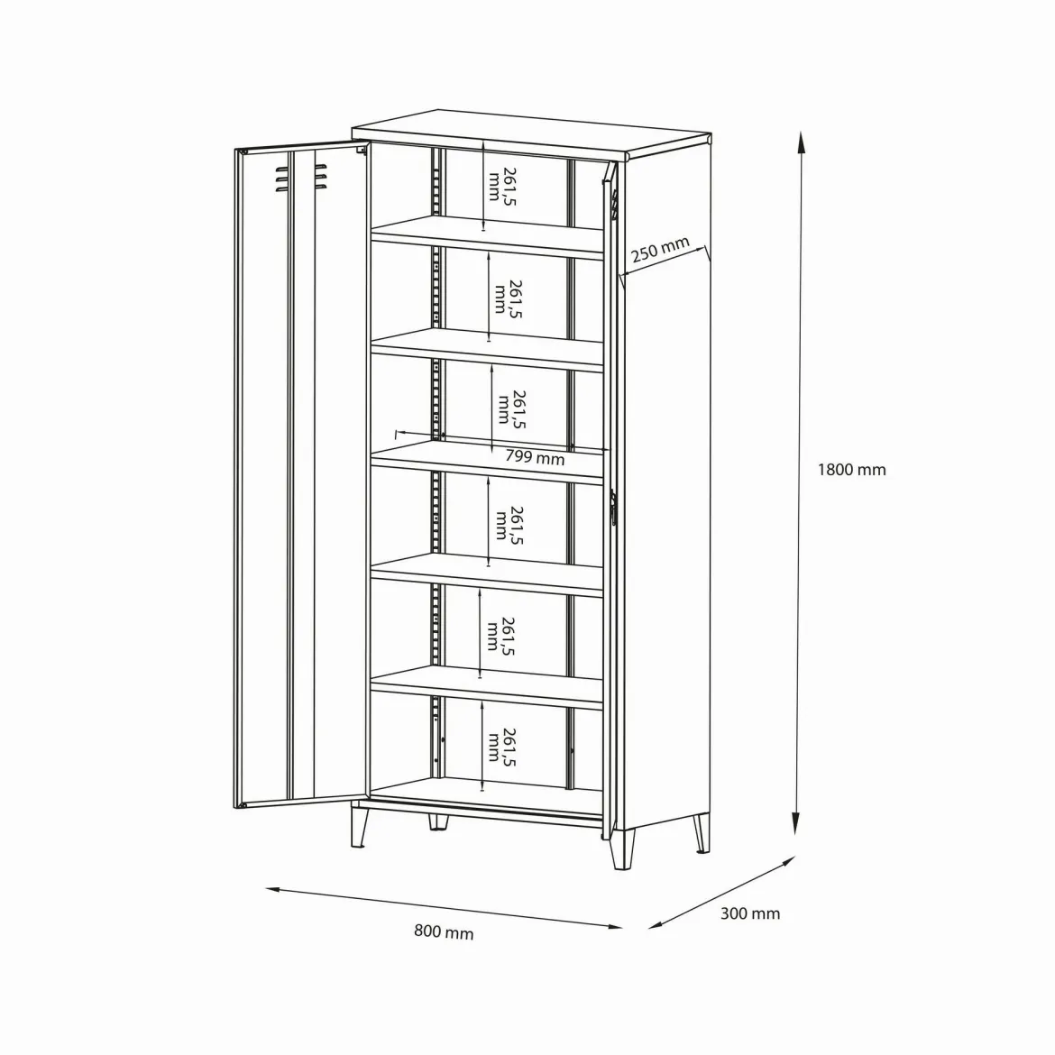 Armadio ardesia ante battenti 80x180h cm - Pezzaze