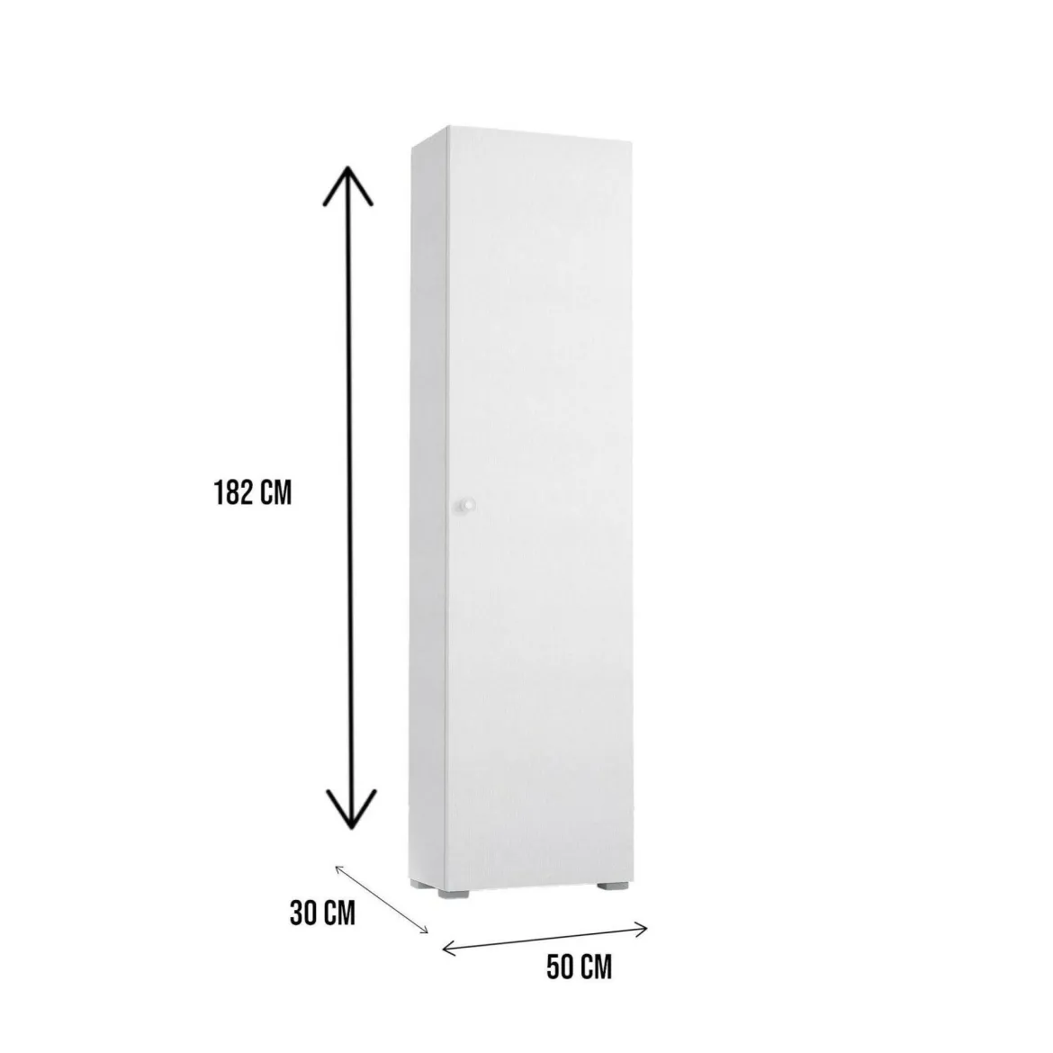 Armadio bianco 1 anta 50x182h cm - Abuela