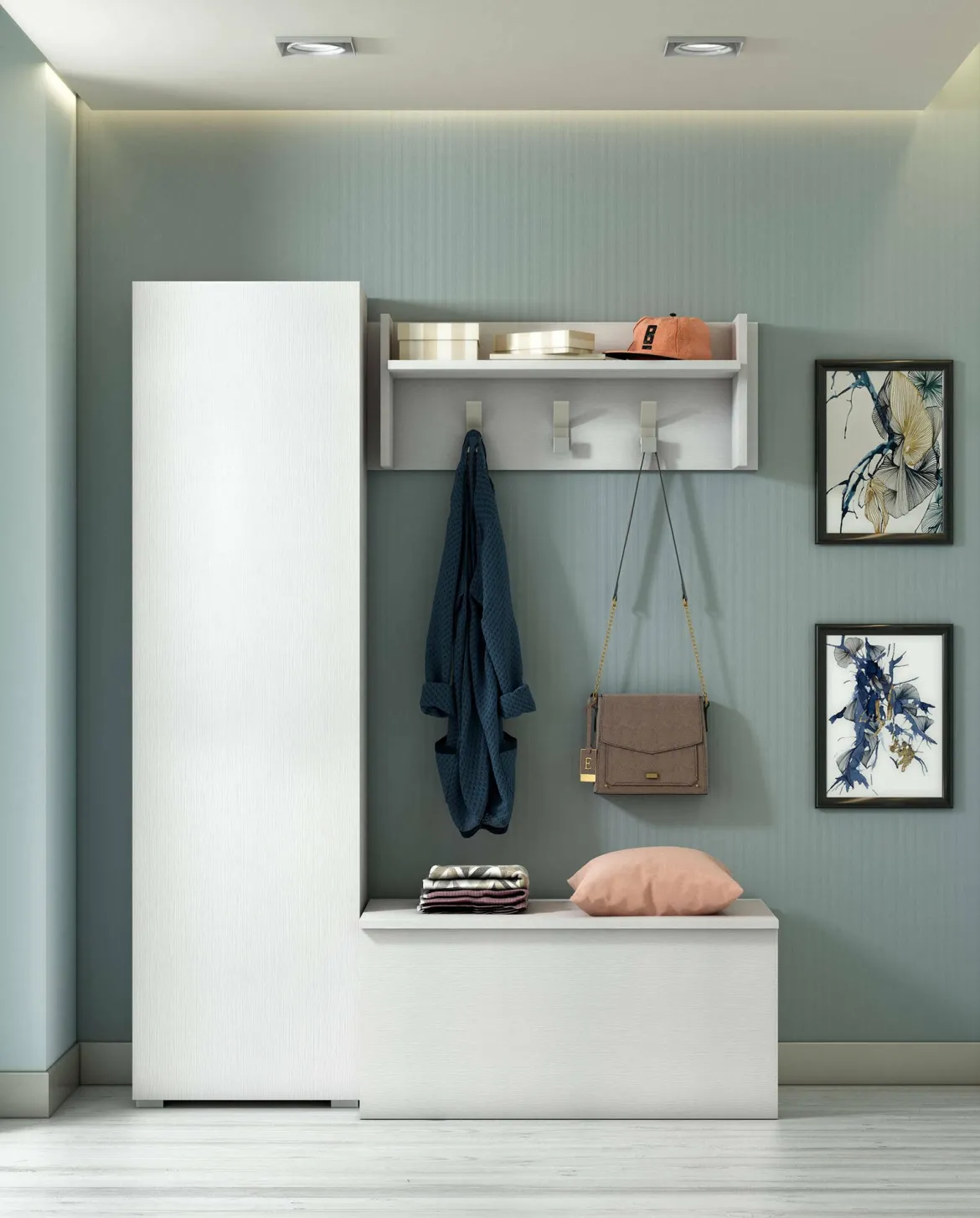 Armadio bianco 1 anta 50x182h cm - Abuela