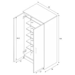 Armadio bianco ante battenti 61x190h cm - Apro