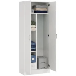 Armadio bianco 2 ante portascope 73x180h cm - Abadubidu