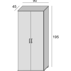 Armadio bianco 2 ante 90x195h cm - Aliosha