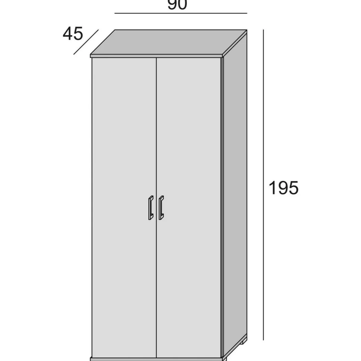 Armadio bianco 2 ante 90x195h cm - Aliosha