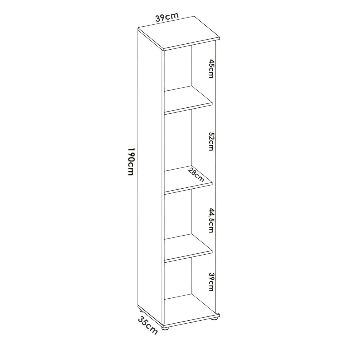 Armadio bianco bagno 39x190h cm - Arrow