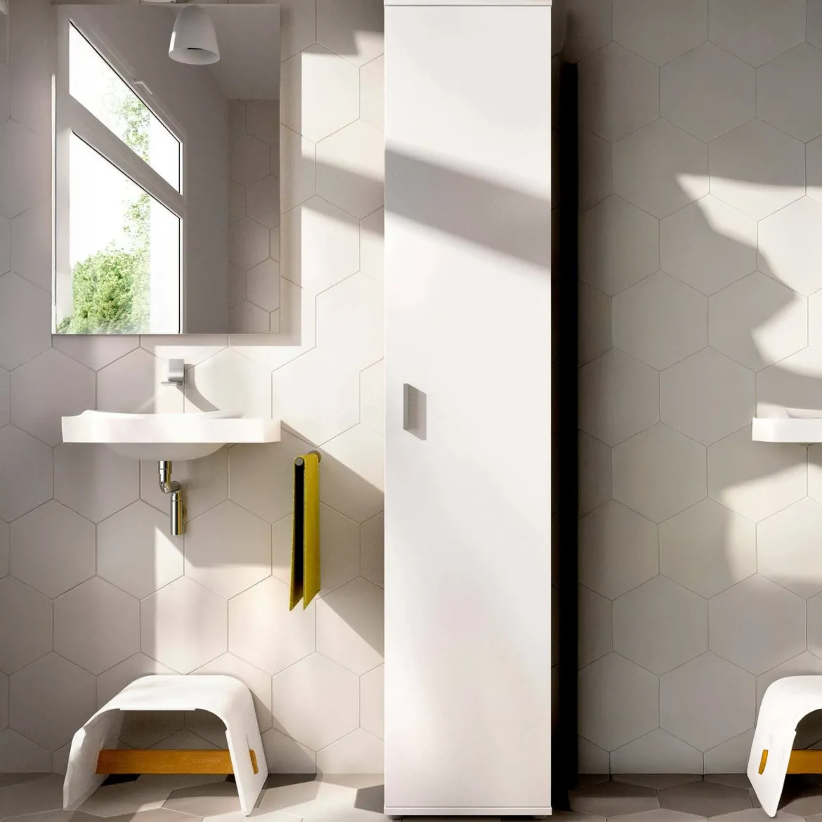 Armadio bianco bagno 39x190h cm - Arrow