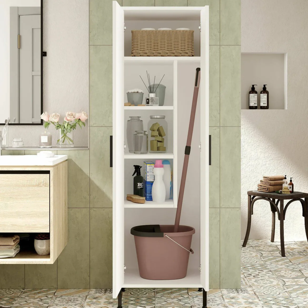 Armadio bianco colonna 50x165h cm - Niala