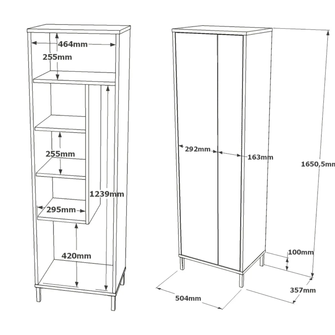 Armadio bianco colonna 50x165h cm - Niala