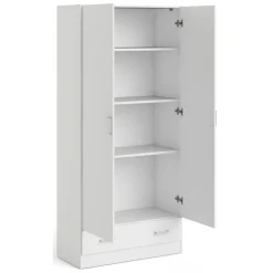Armadio bianco con cassetto 79x170h cm - Amylya