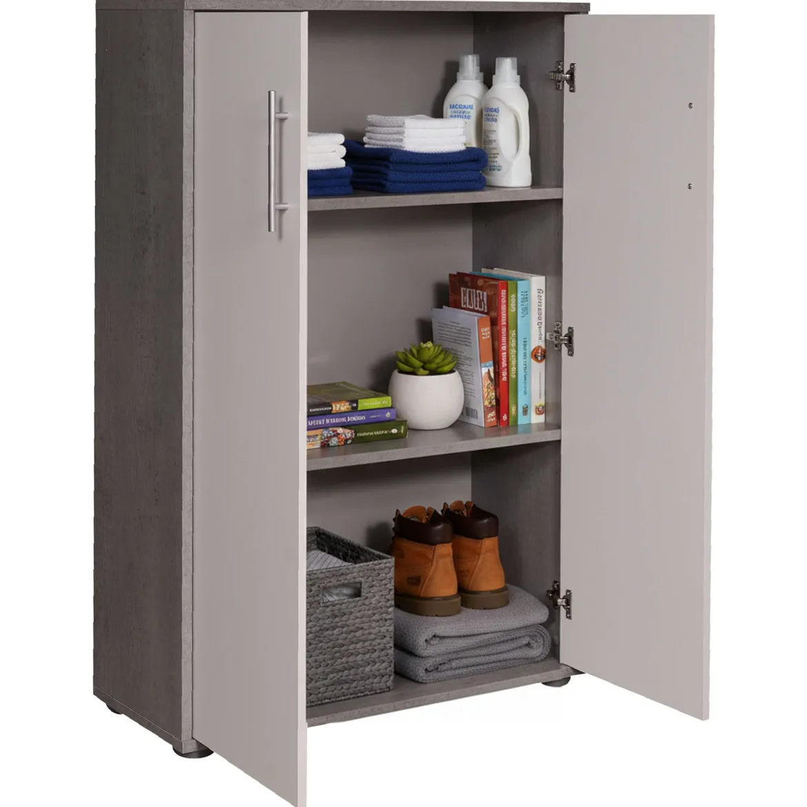 Armadio bianco e grigio 2 ante 78x118h cm - Angie