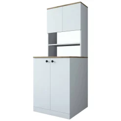 Armadio bianco e noce multifunzione 70x183h cm - Marty