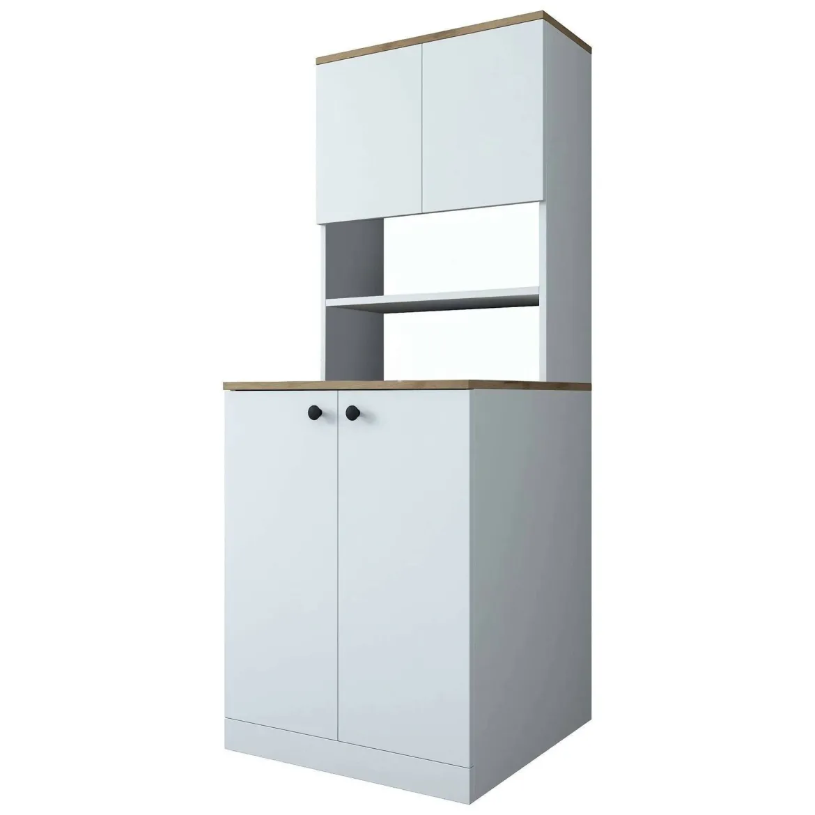 Armadio bianco e noce multifunzione 70x183h cm - Marty