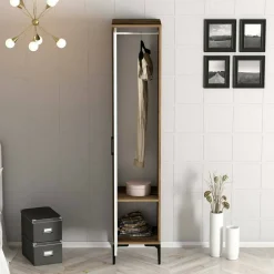 Armadio bianco e noce slim 40x47h cm - Giusta