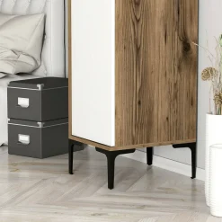 Armadio bianco e noce slim 40x47h cm - Giusta