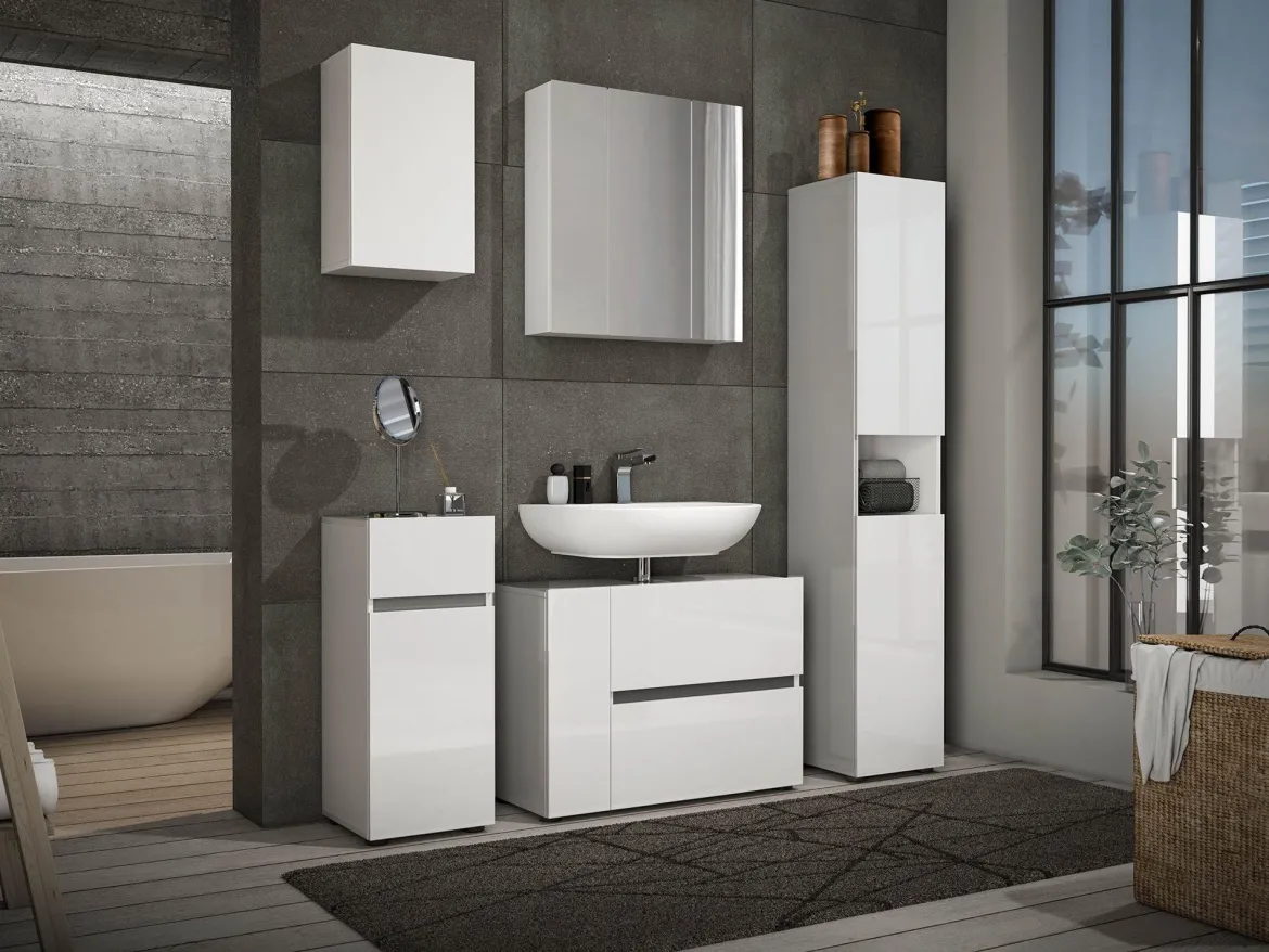 Armadio bianco lucido slim 40x180h cm - Aquili