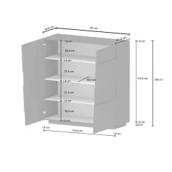 Armadio bianco multiuso 120x126h cm - Aulla