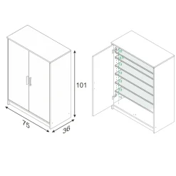 Armadio bianco salvaspazio 75x101h cm - Arful