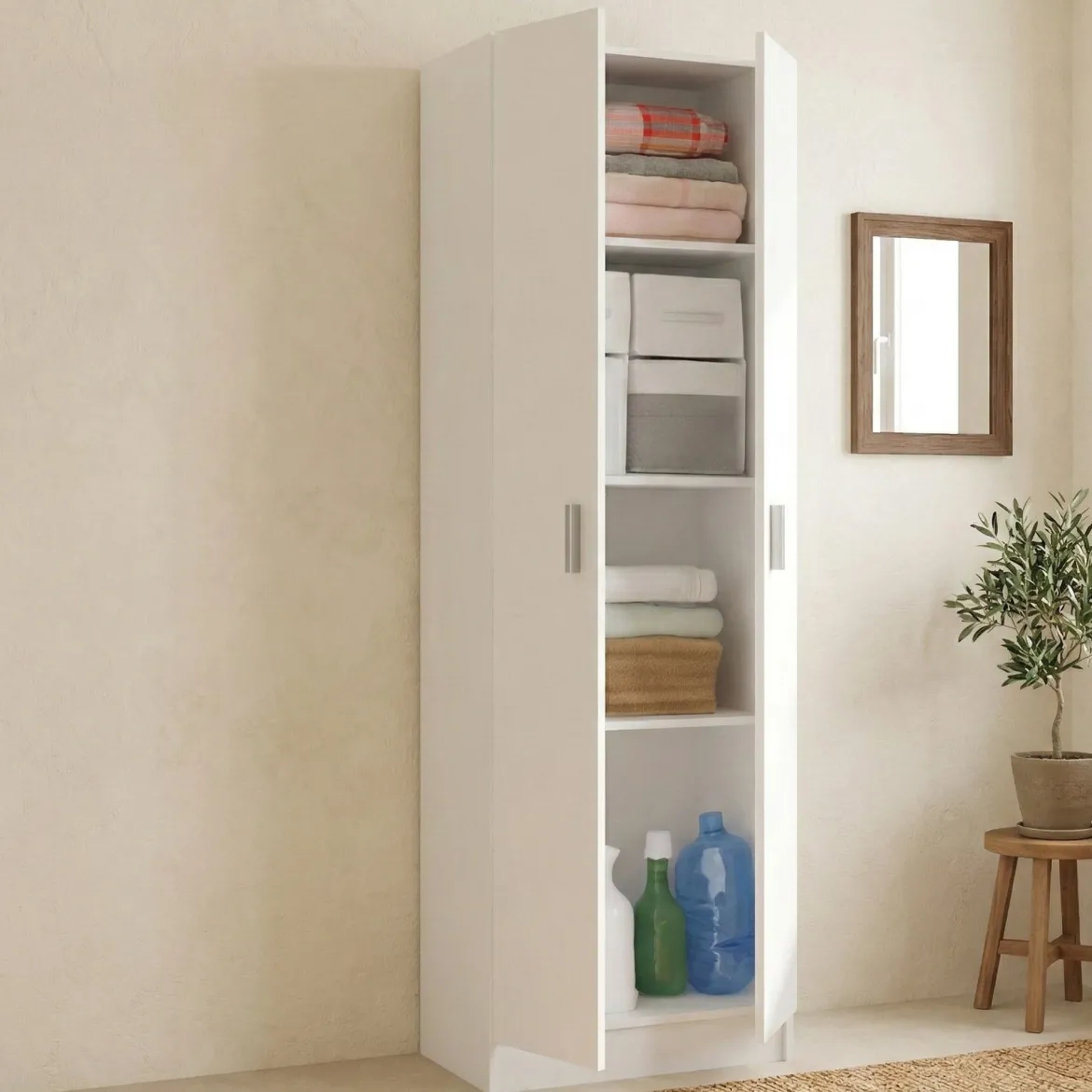 Armadio bianco sgabuzzino 59x180h cm - Aragorn