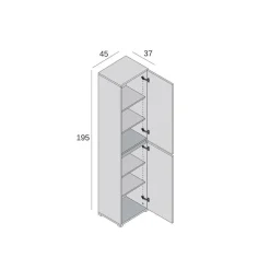 Armadio bianco slim 45x195h cm - Daisuke