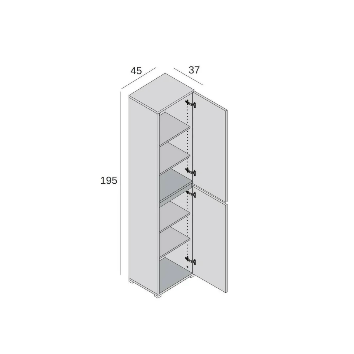 Armadio bianco slim 45x195h cm - Daisuke