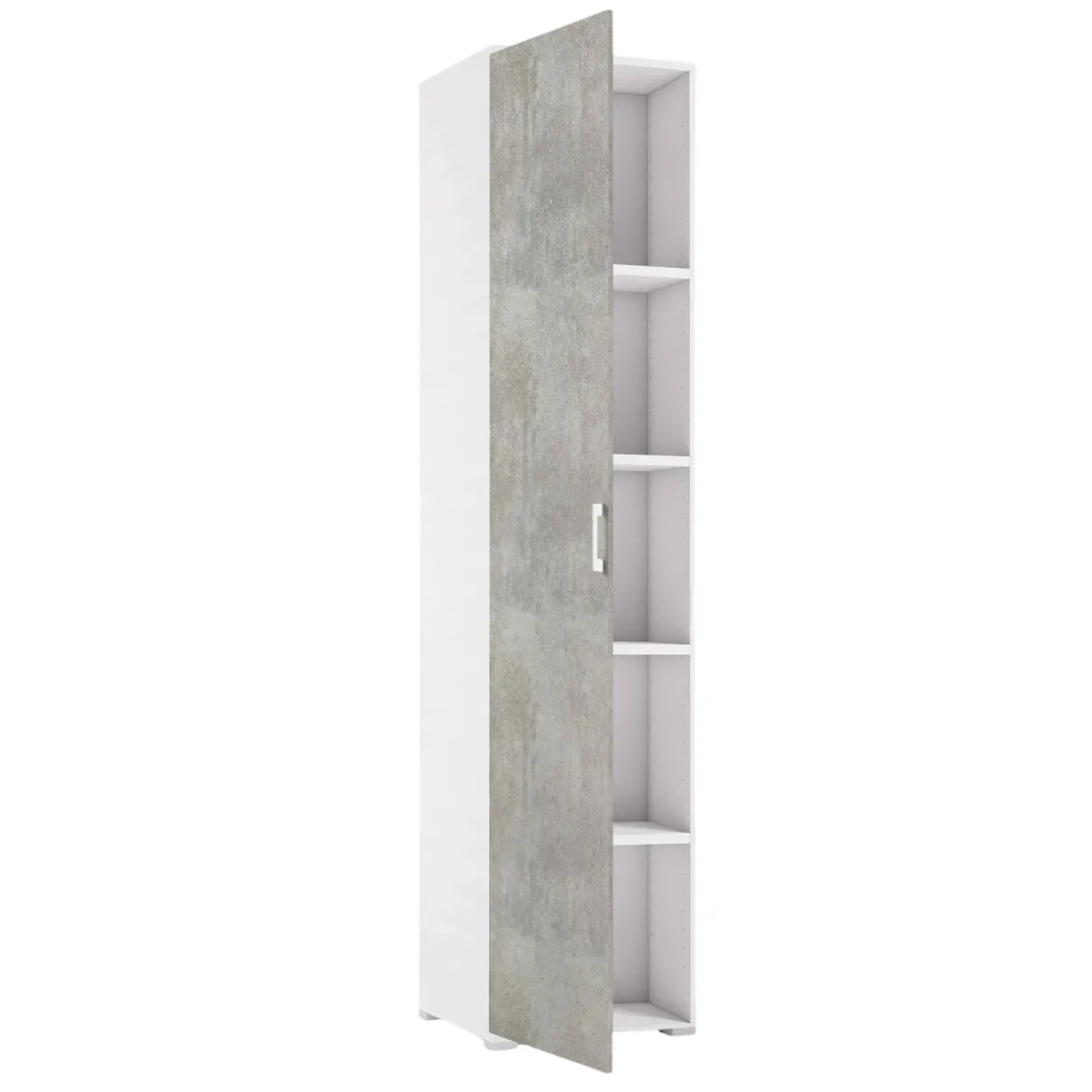 Armadio cemento e bianco 1 anta 45x195h cm - Aloise