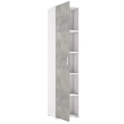 Armadio cemento e bianco 1 anta 45x195h cm - Aloise