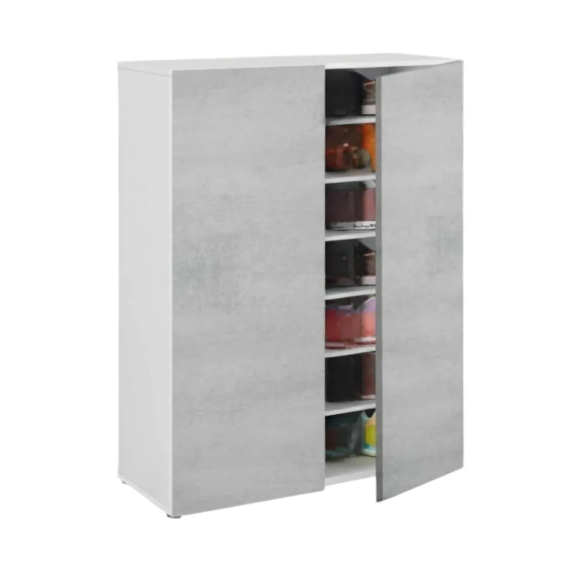 Armadio cemento e bianco 2 ante 72x103h cm - Athenodora