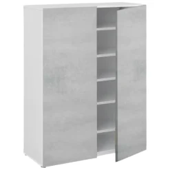 Armadio cemento e bianco 2 ante 72x103h cm - Athenodora