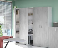 Armadio cemento e bianco cucina 80x182h cm - Ashkita