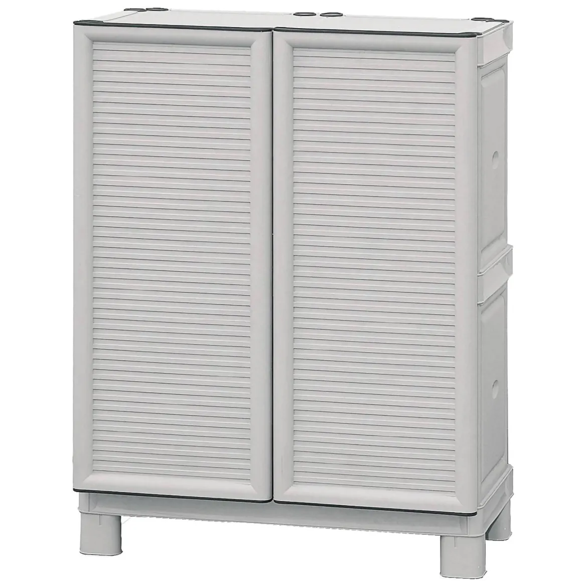 Armadio da esterno 2 ante grigio chiaro e nero 68x169h cm - Ash