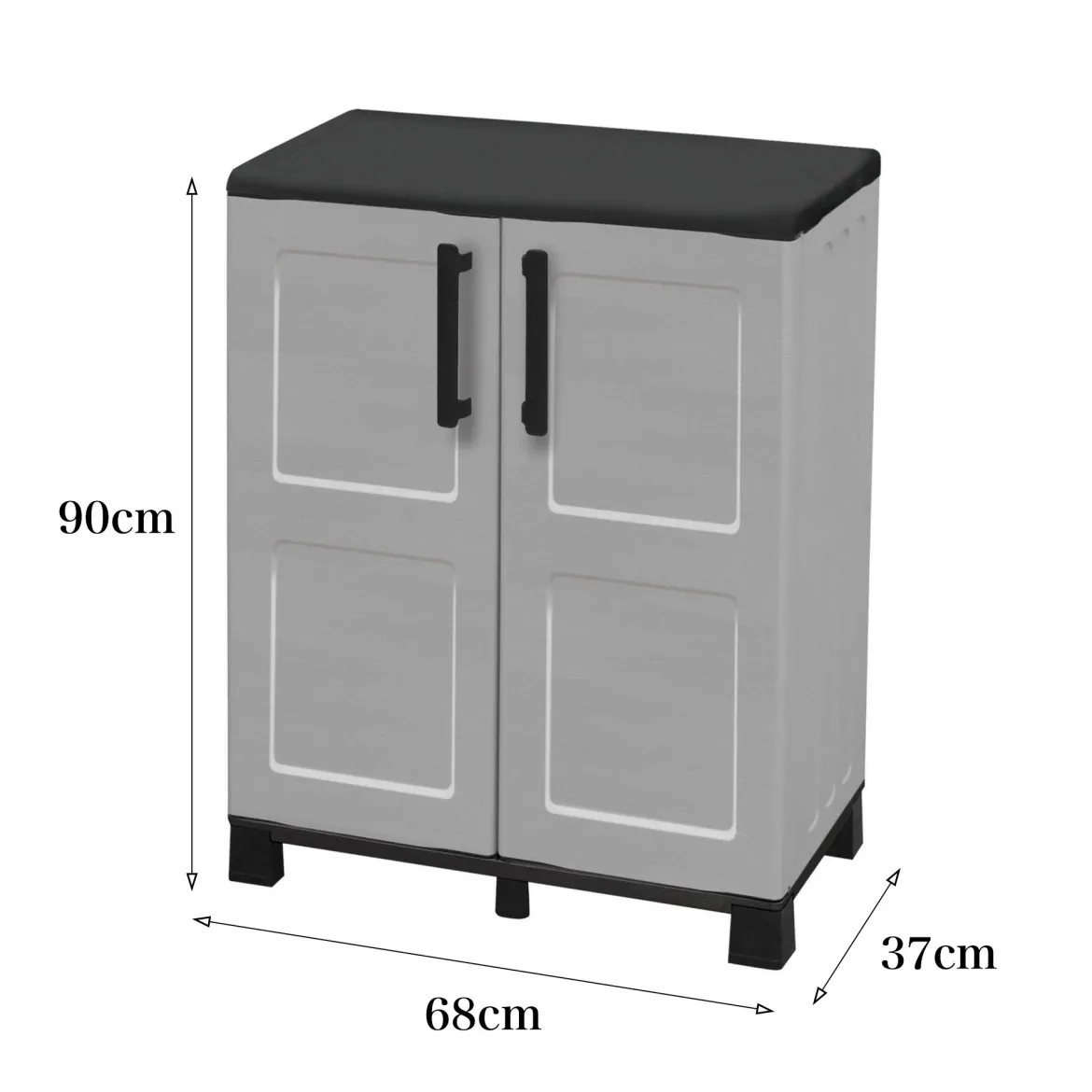 Armadio da esterno 2 ante grigio e nero 68x84h cm - Arisa