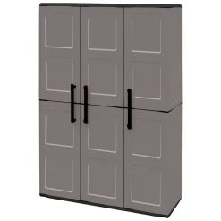 Armadio da esterno 3 ante grigio e nero 102x163h cm - Amordel