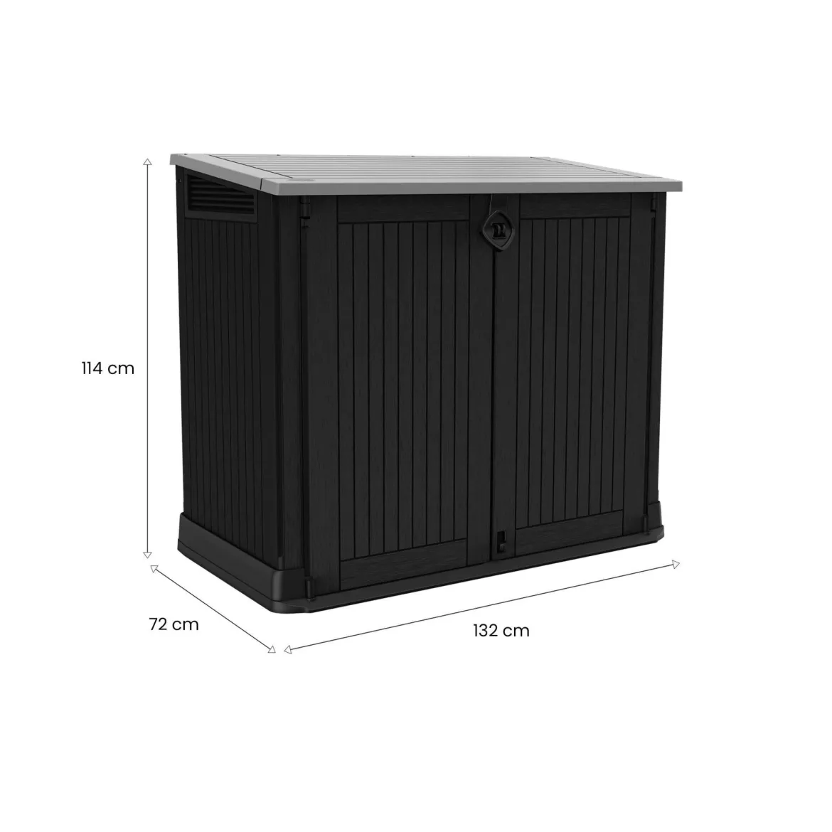 Armadio da terrazzo 2 ante nero 132x113h cm - Gander